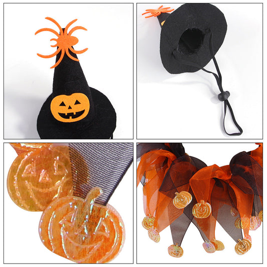 Plush Halloween Pet Outfit with Adjustable Hat for Cats & Dogs