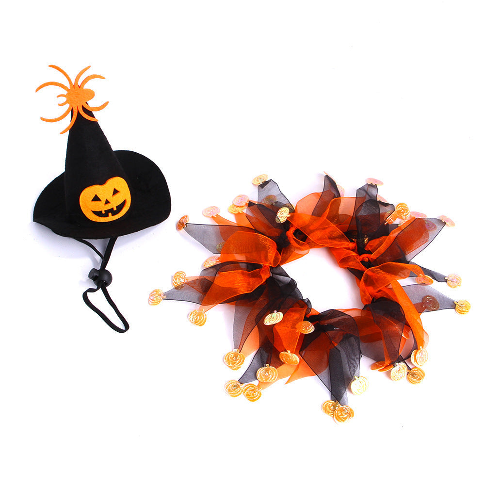 Plush Halloween Pet Outfit with Adjustable Hat for Cats & Dogs