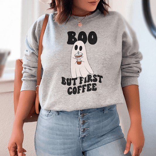 Boo But First Coffee Fleece Hoodie