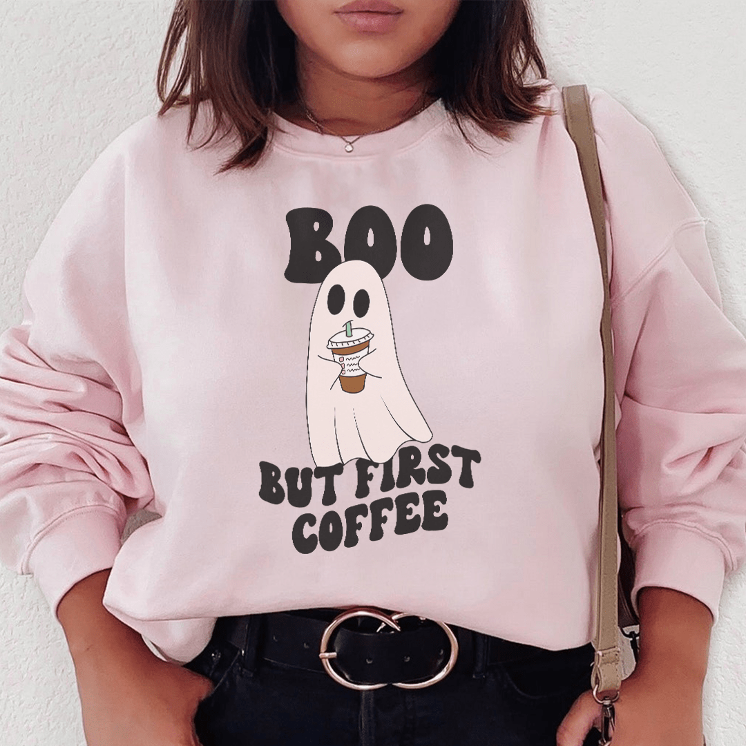 Boo But First Coffee Fleece Hoodie
