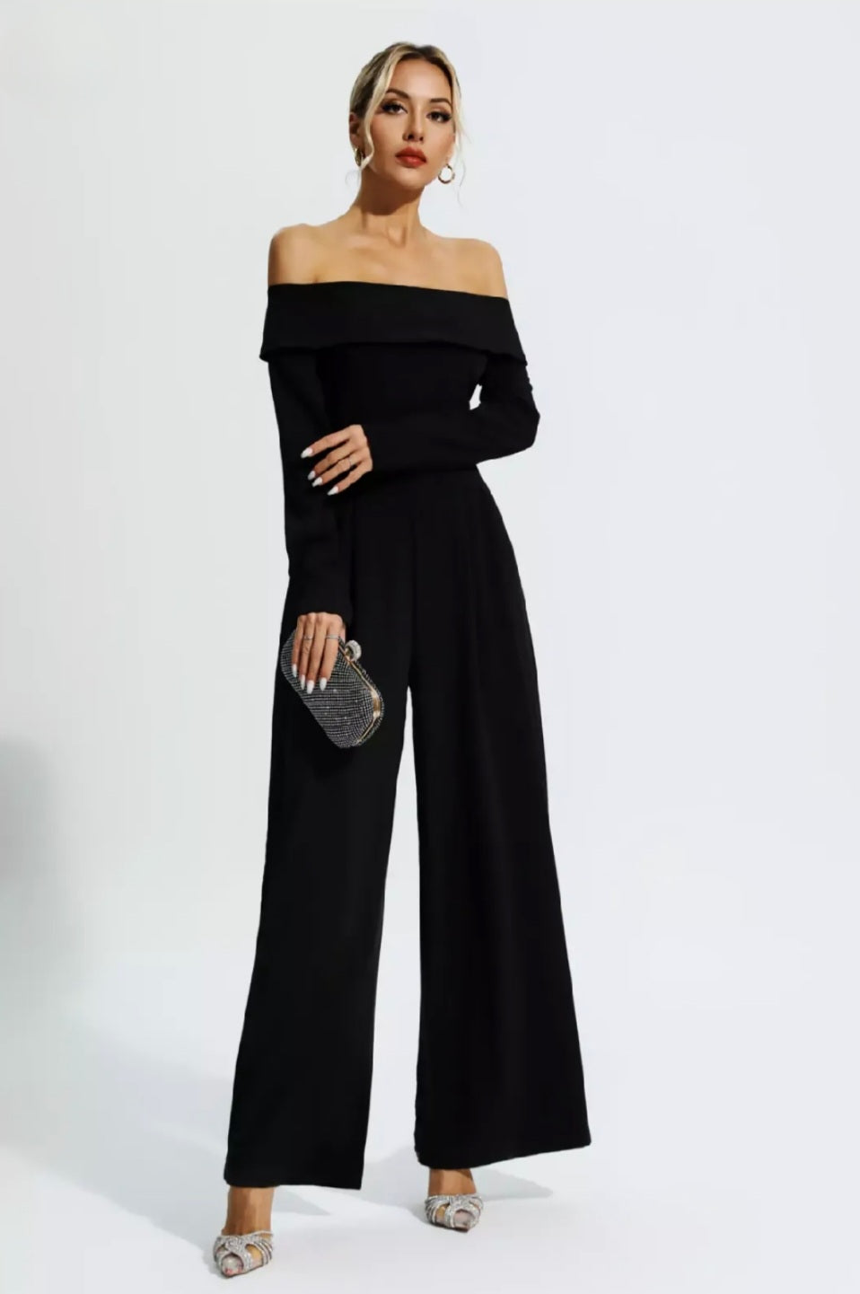 Black Jumpsuit | Off Shoulder Jumpsuit | Flare Bottom Jumpsuit | Summer Clothing