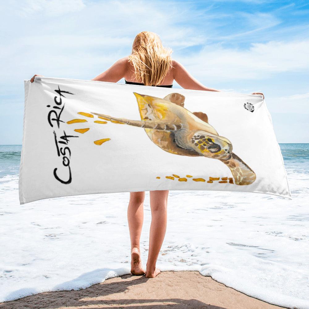 SC Sea Turtle Beach Towel — Soft, Absorbent Ocean Art for Beach & Pool