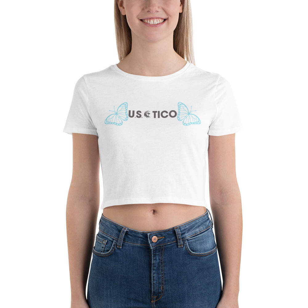 US Tico Women's Crop Tee | Slim Fit Cotton Blend Cropped T-Shirt | UStico