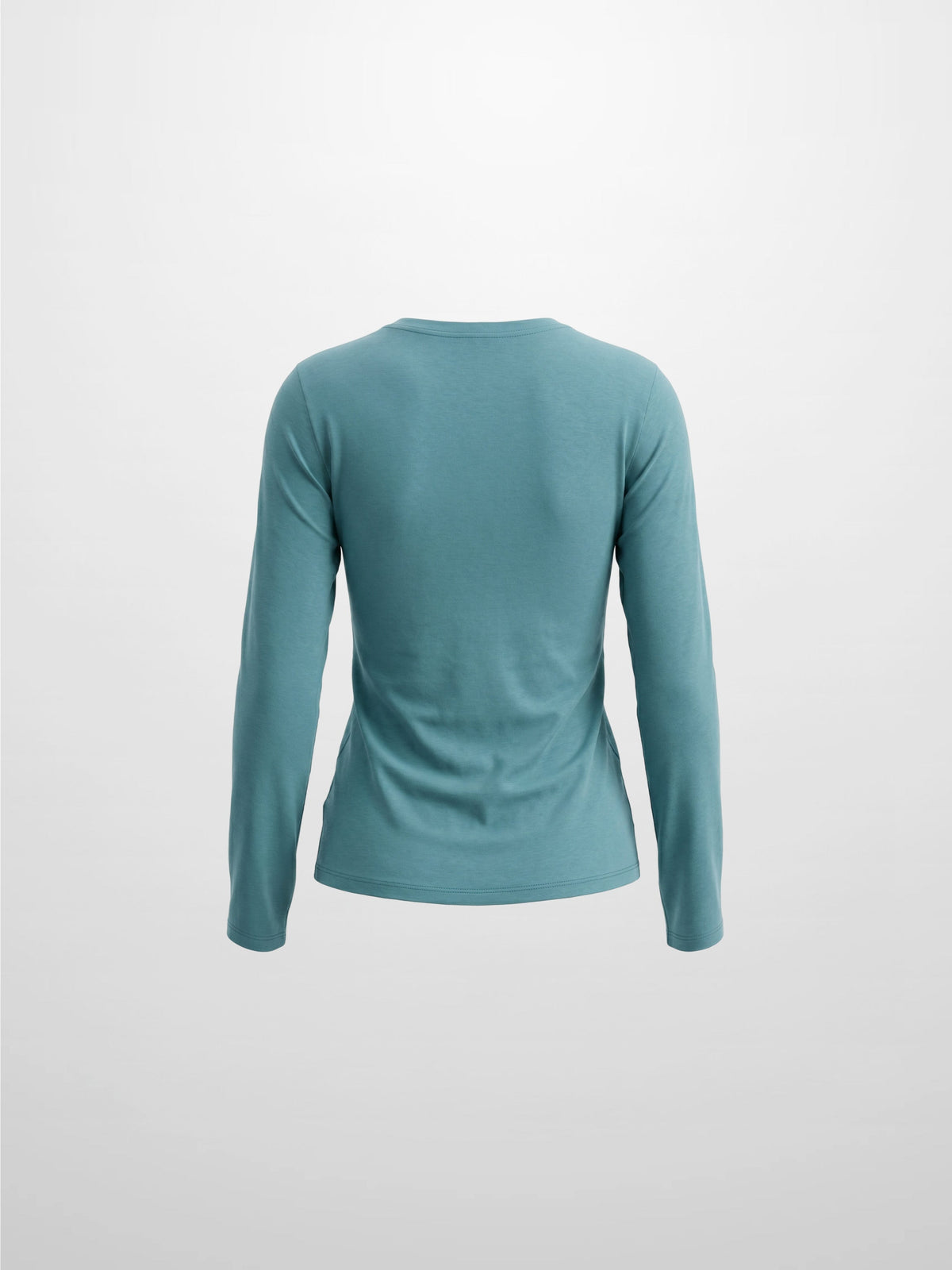 Teal Center Seam High V-Neck Tee | USTICO