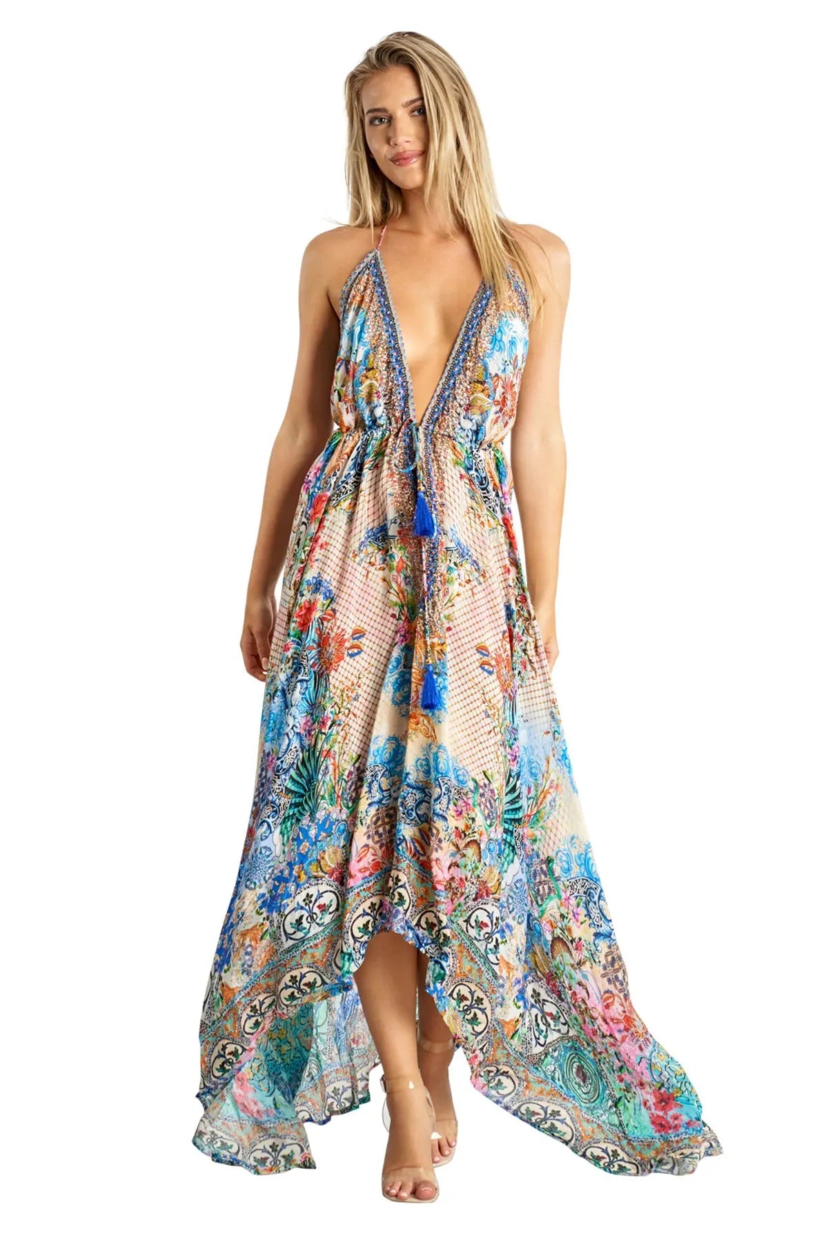 Halter Maxi Resort Dresses for Women-0