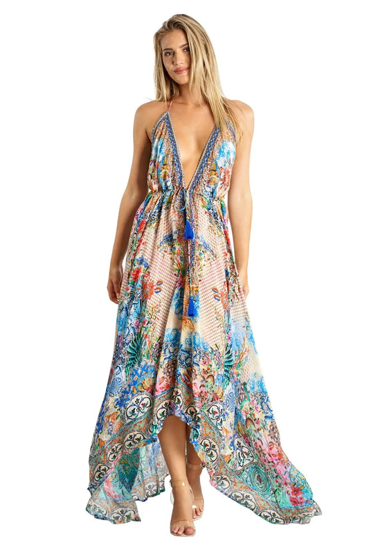 Halter Maxi Resort Dresses for Women-0