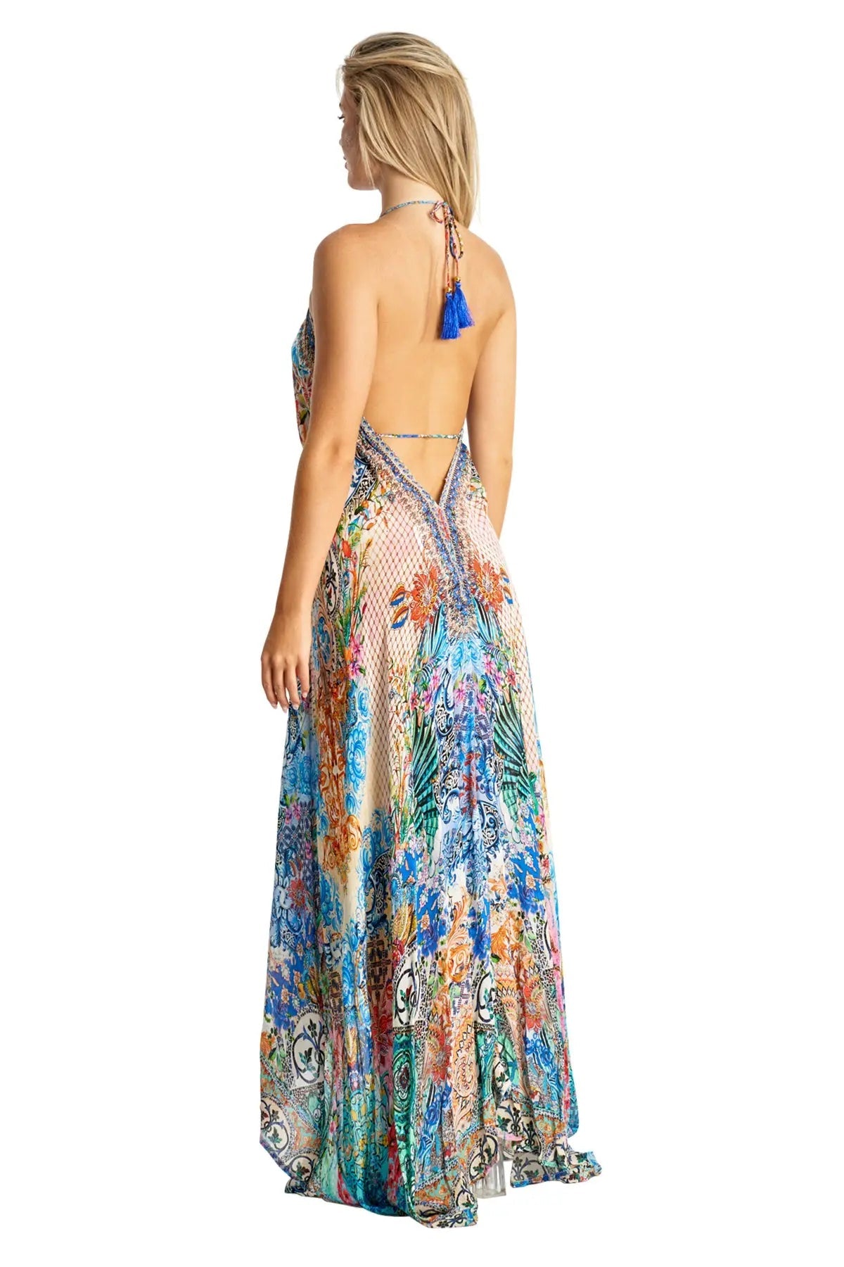 Halter Maxi Resort Dresses for Women-1