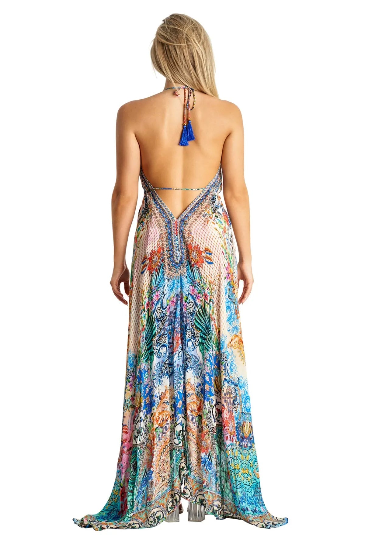 Halter Maxi Resort Dresses for Women-2