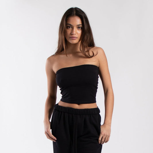 Women's Cotton Stretch Cropped Tube Top | USTICO