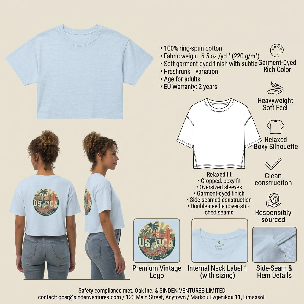 Women’s garment dye cropped tee