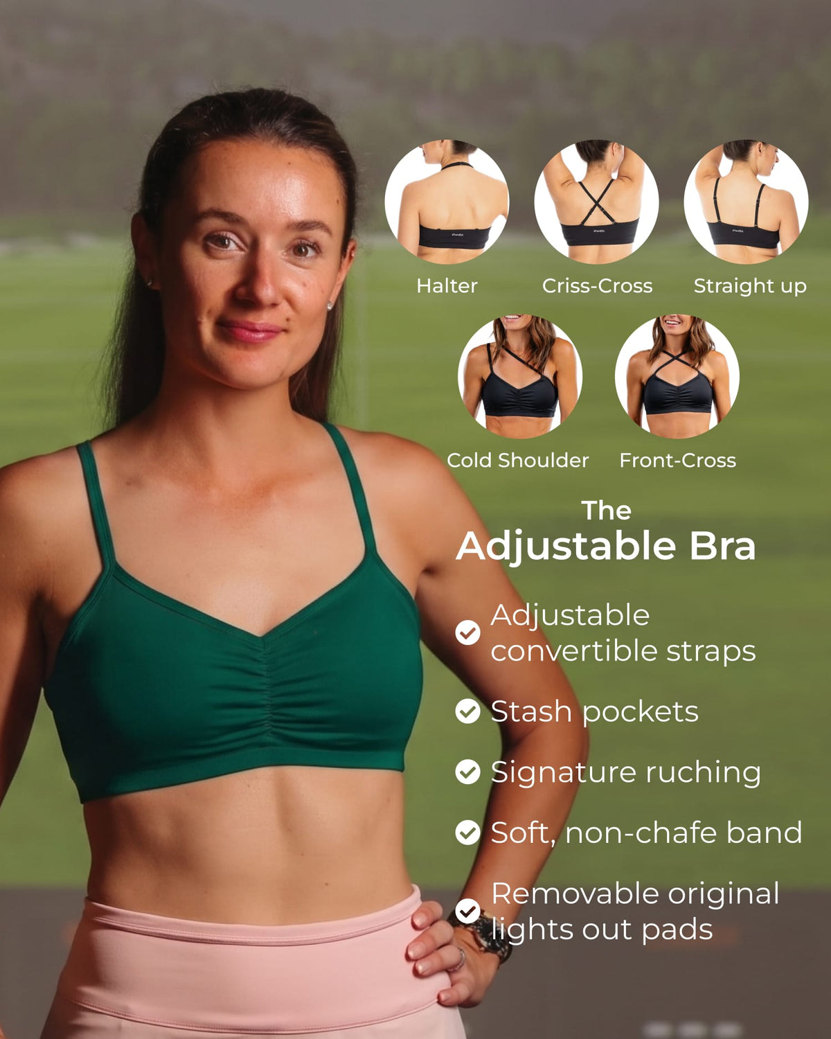Adjustable Bra – Emerald Green-2