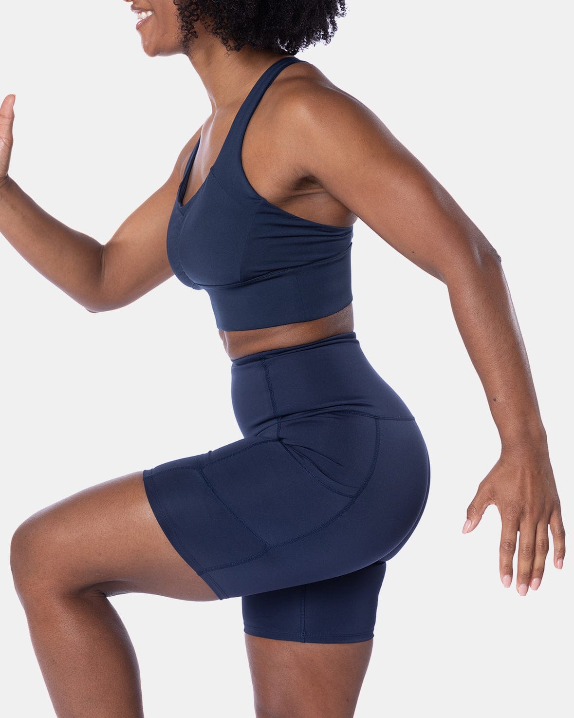 Hi Five High-Waisted Biker Short – Night Swim Navy (XS/S)-0