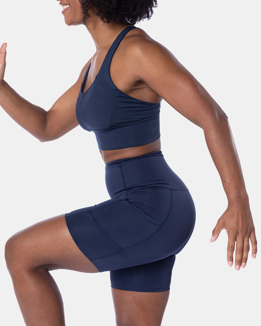 Hi Five High-Waisted Biker Short – Night Swim Navy (XS/S)