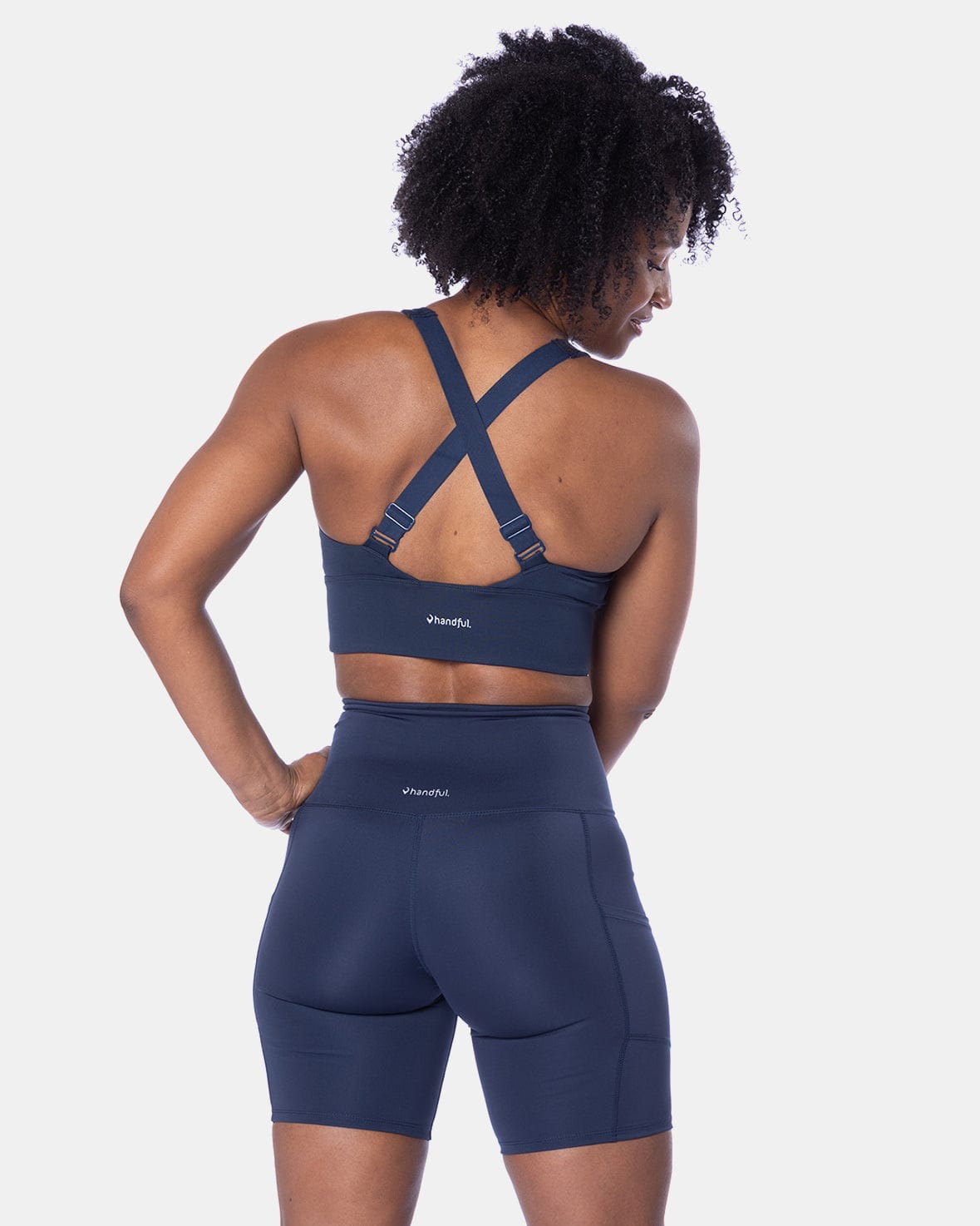 Hi Five High-Waisted Biker Short – Night Swim Navy (XS/S)-2