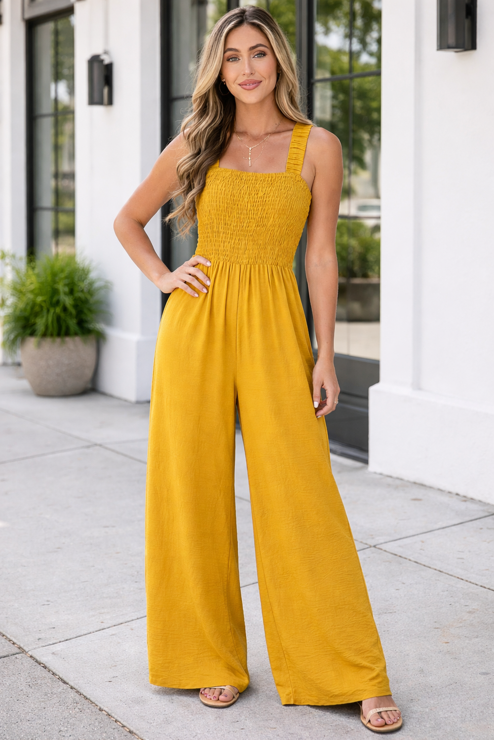Rebecca Sleeveless Wide-Leg Jumpsuit