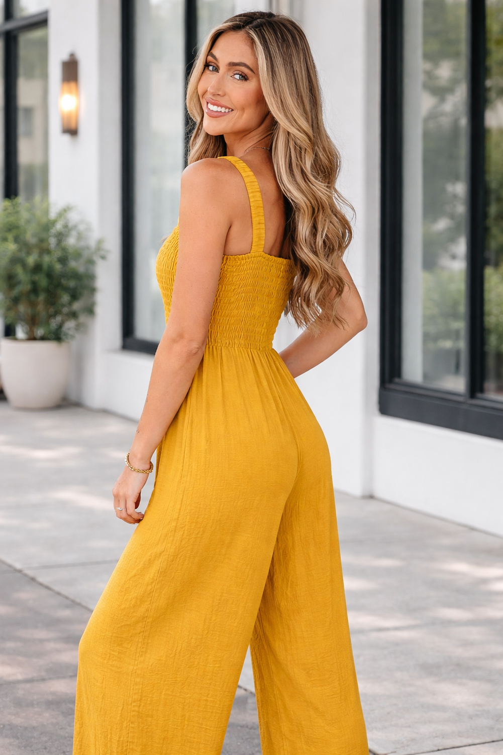 Rebecca Sleeveless Wide-Leg Jumpsuit