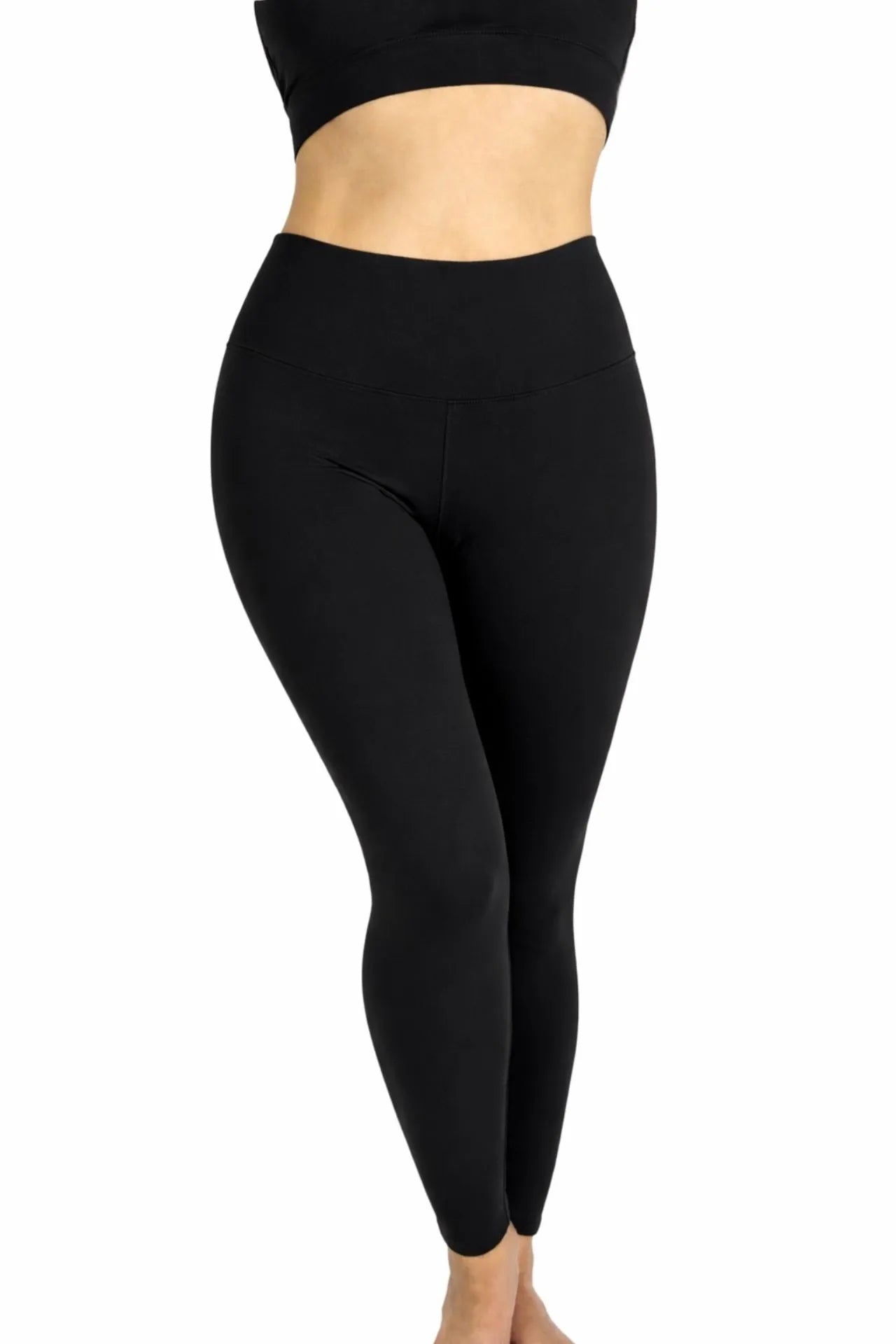 Organic Cotton Leggings 26" Black with Band-0