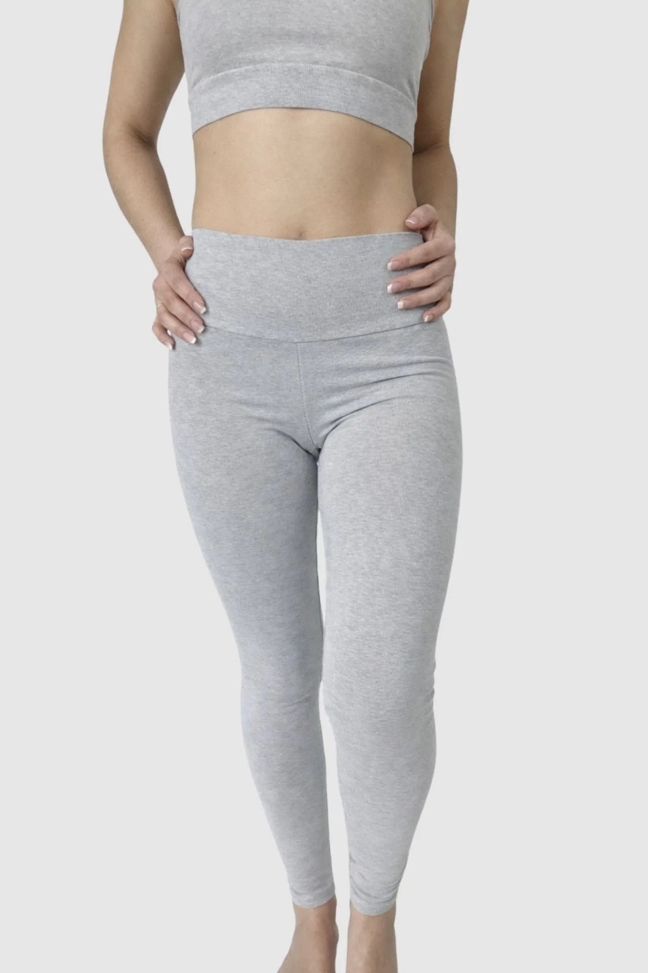 Organic Cotton Leggings 28" Grey-1