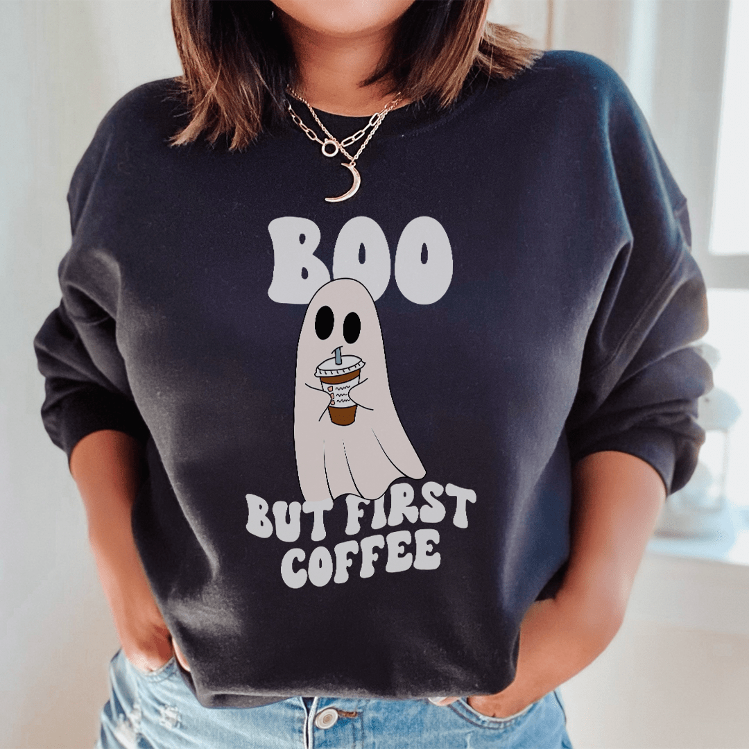 Boo But First Coffee Fleece Hoodie