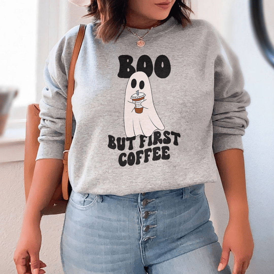 Boo But First Coffee Fleece Hoodie