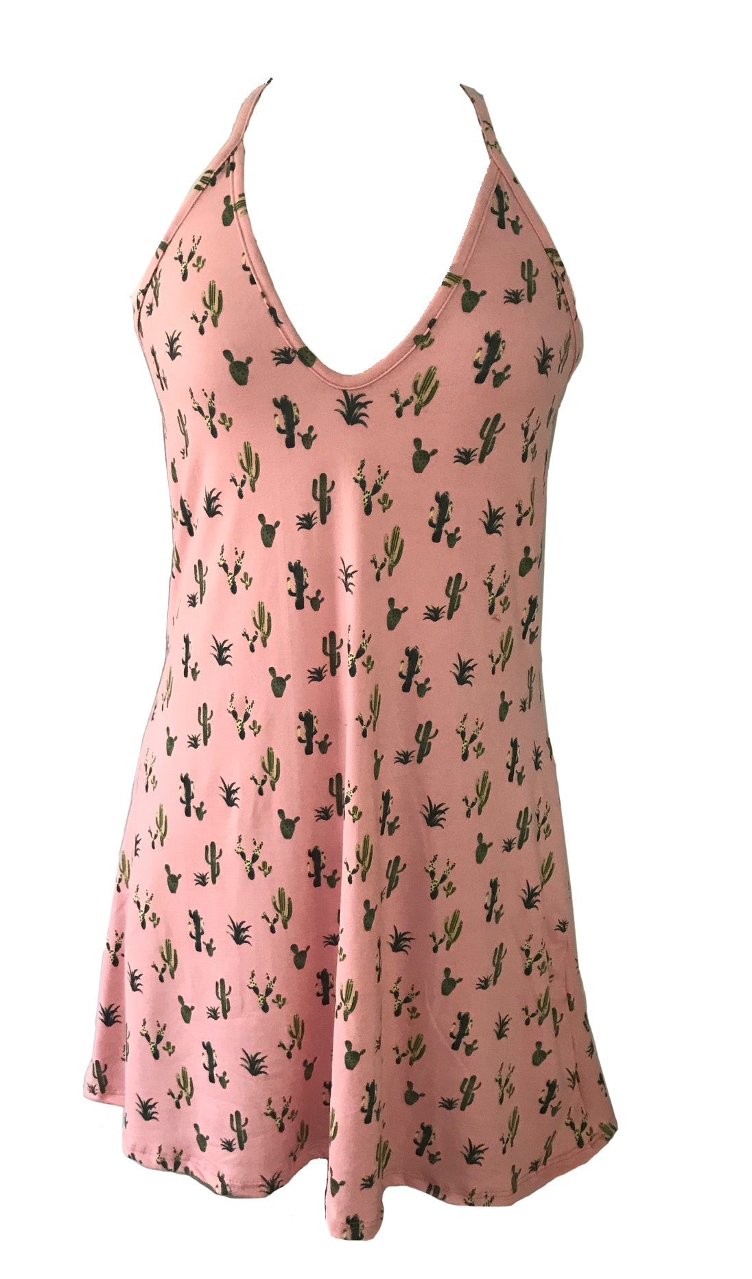 Cactus Print Fit & Flare Mini Dress | USTICO