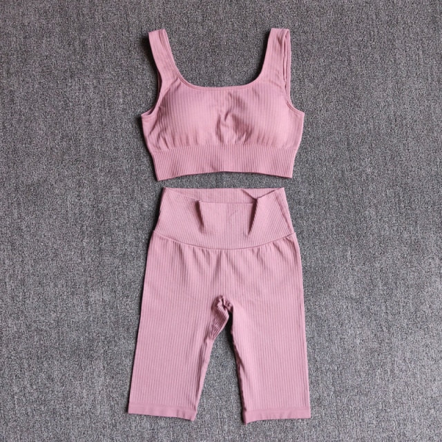 Seamless Yoga Set — Sports Bra & Shorts | Premium Activewear | UStico-12