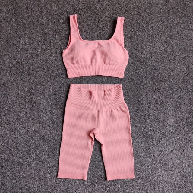 Seamless Yoga Set — Sports Bra & Shorts | Premium Activewear | UStico-11