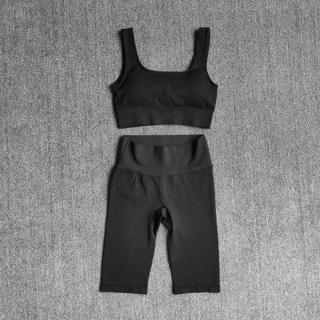 Seamless Yoga Set — Sports Bra & Shorts | Premium Activewear | UStico-10