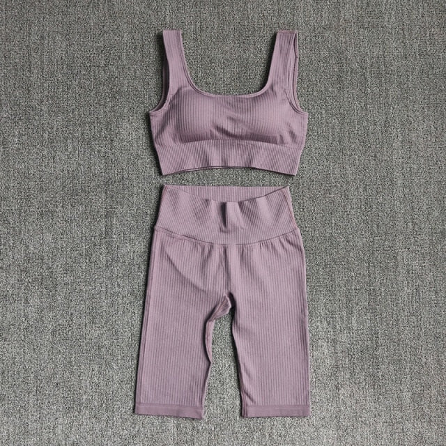 Seamless Yoga Set — Sports Bra & Shorts | Premium Activewear | UStico-8