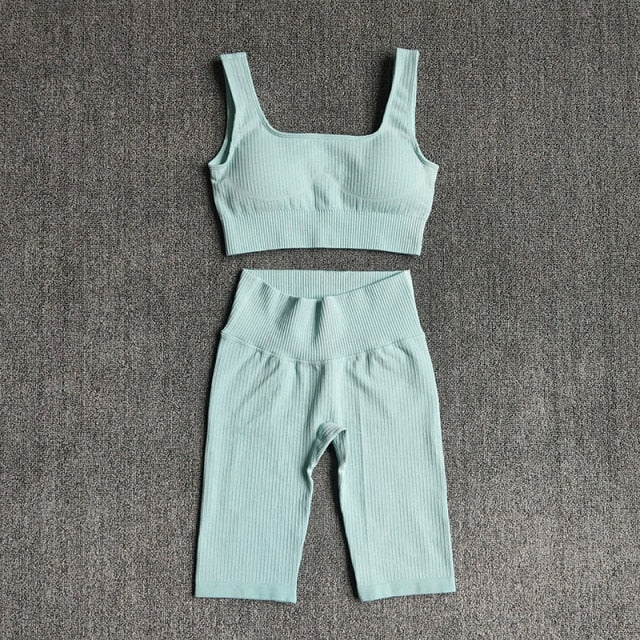 Seamless Yoga Set — Sports Bra & Shorts | Premium Activewear | UStico-13