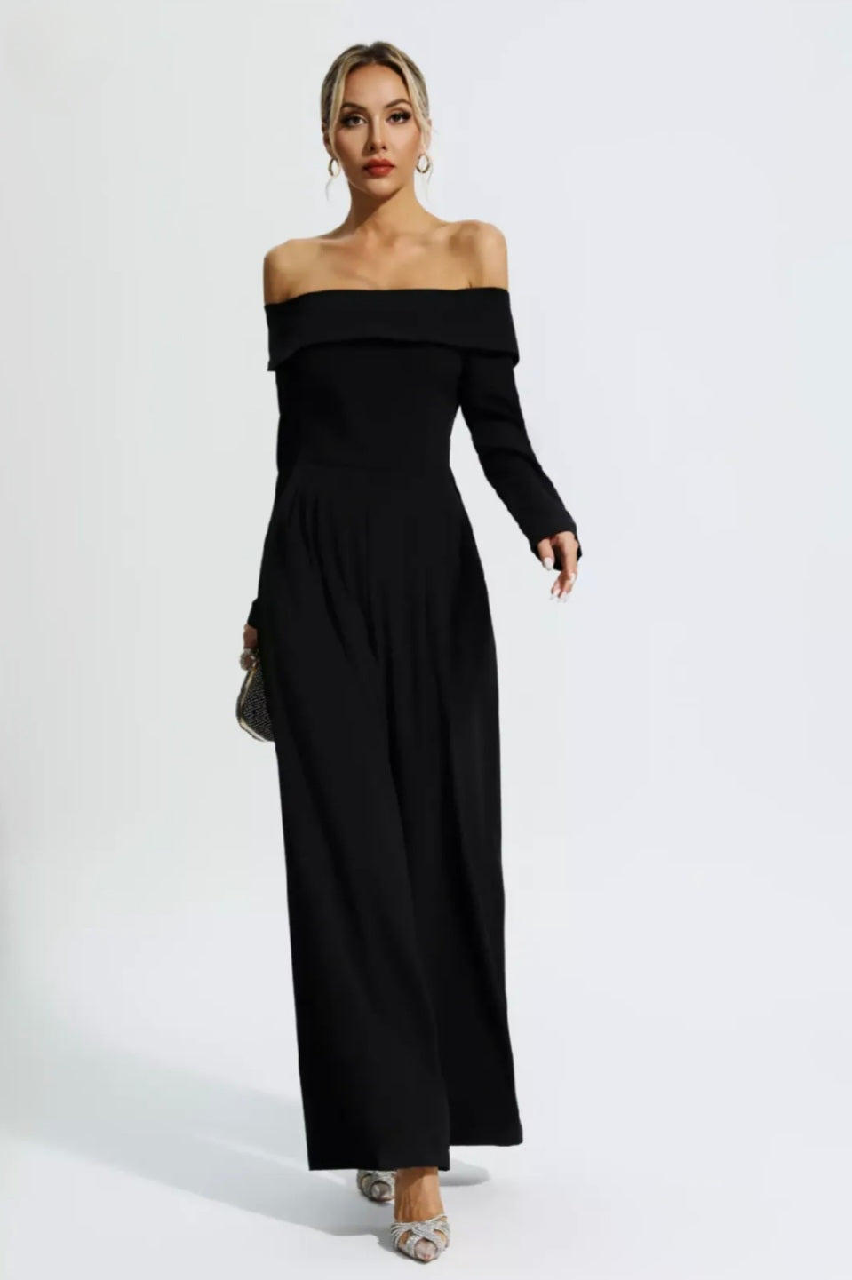 Black Jumpsuit | Off Shoulder Jumpsuit | Flare Bottom Jumpsuit | Summer Clothing