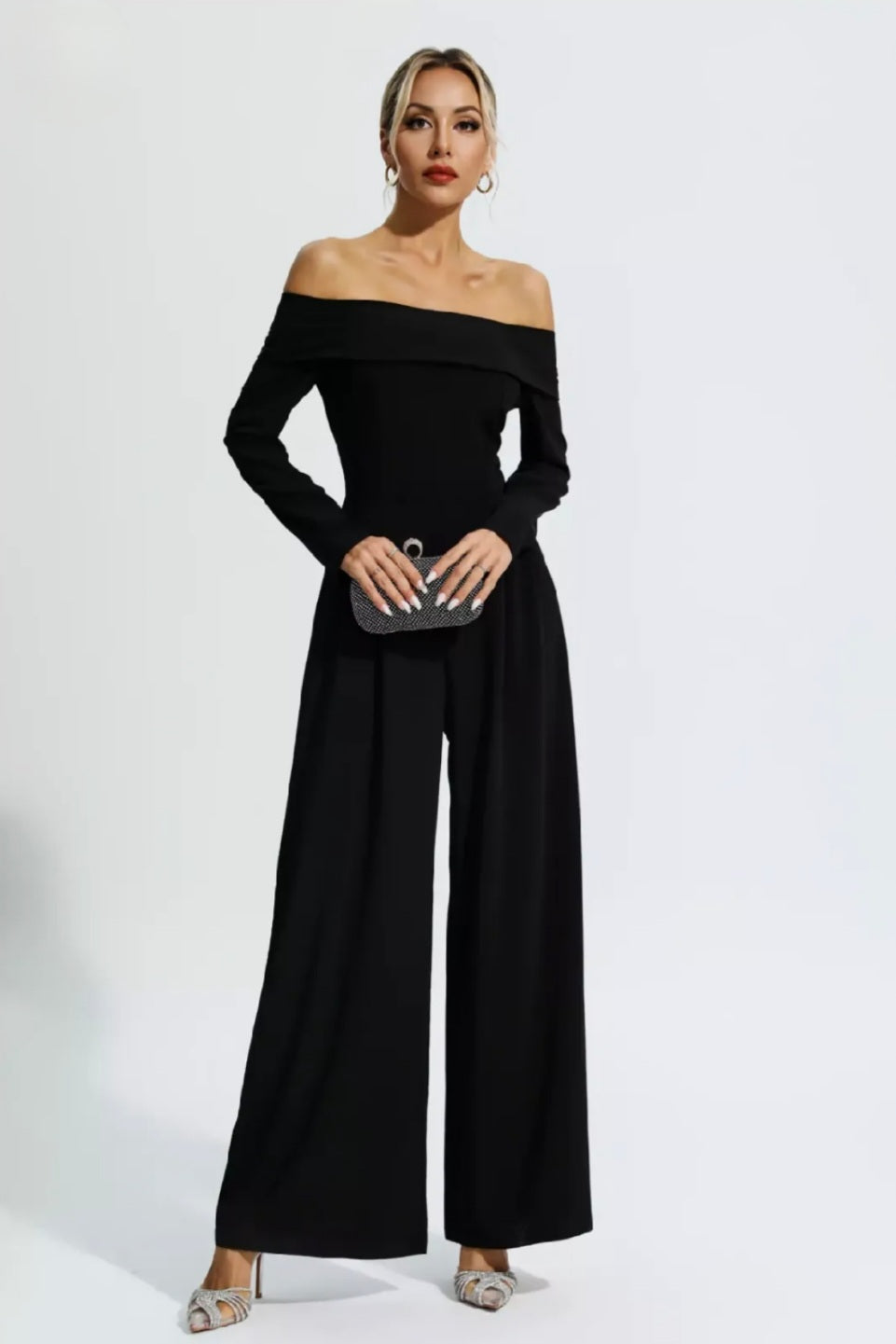 Black Jumpsuit | Off Shoulder Jumpsuit | Flare Bottom Jumpsuit | Summer Clothing