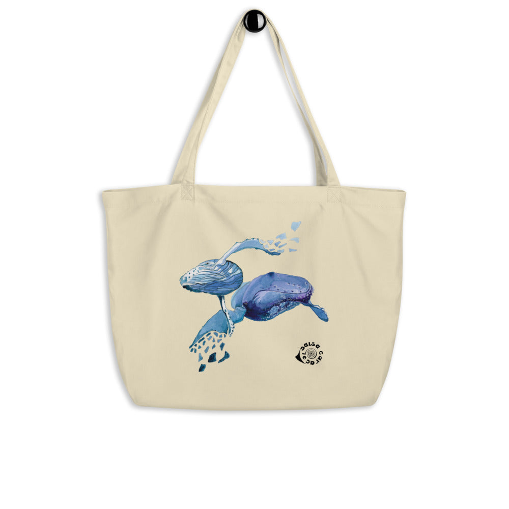 SC Natural Whale Large organic tote bag