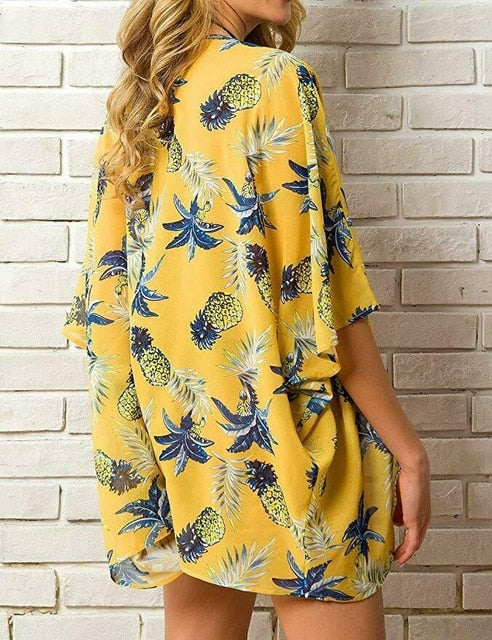 Floral Kimono Swimsuit Cover Up