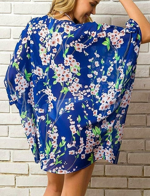 Floral Kimono Swimsuit Cover Up