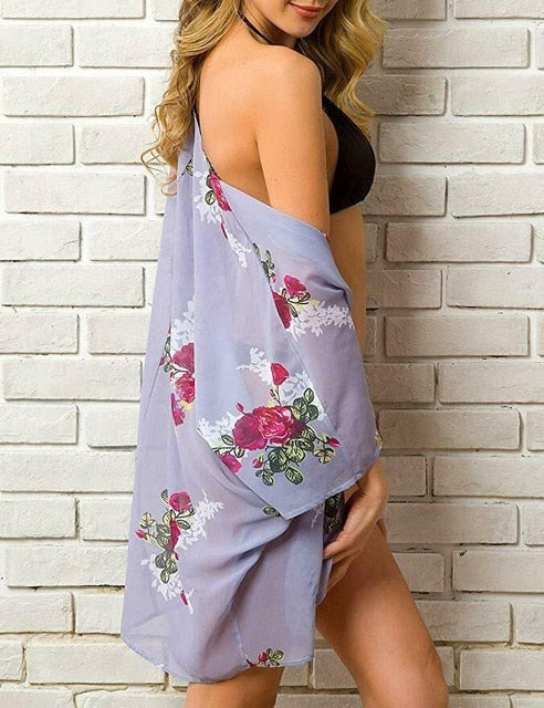Floral Kimono Swimsuit Cover Up