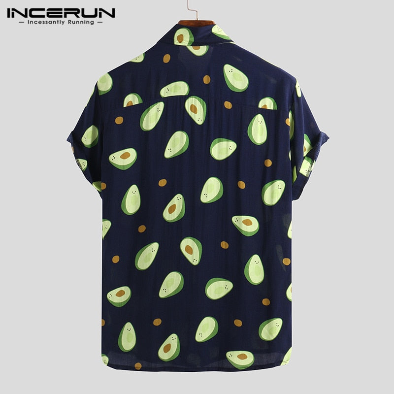 Avocado Print Men Shirt Short Sleeve