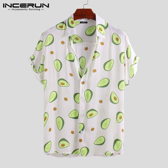 Avocado Print Men Shirt Short Sleeve