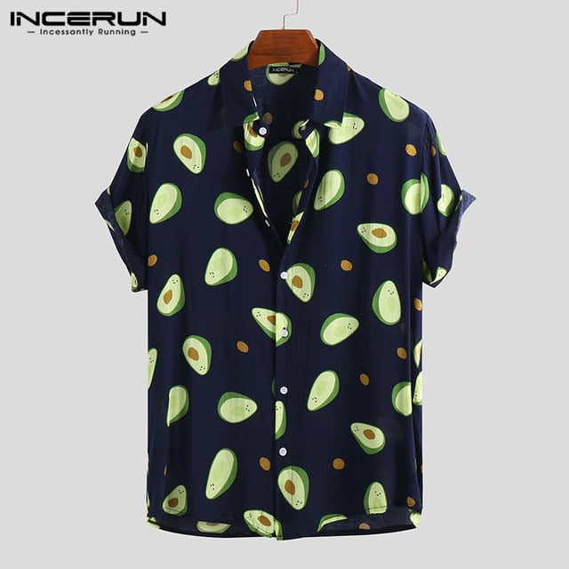 Avocado Print Men Shirt Short Sleeve