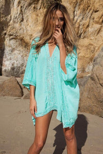 Beach Dress Bikini Cover up Crocheted Accents
