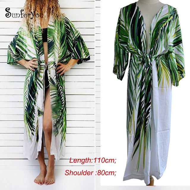 Cotton Beach Cover up Boho Print