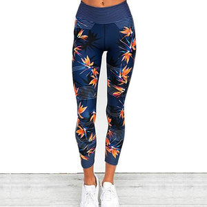 Tropical Print Yoga Pants
