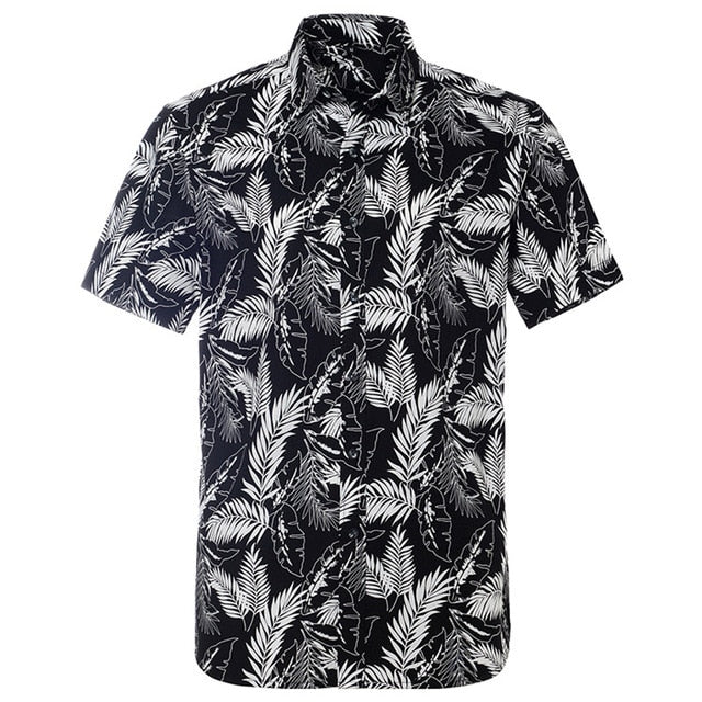 Mens Short sleeved Cotton Hawaiian Print Shirt