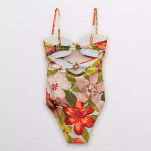Floral Cut-out Swimsuit With Matching Cover-up (Sold Separately)