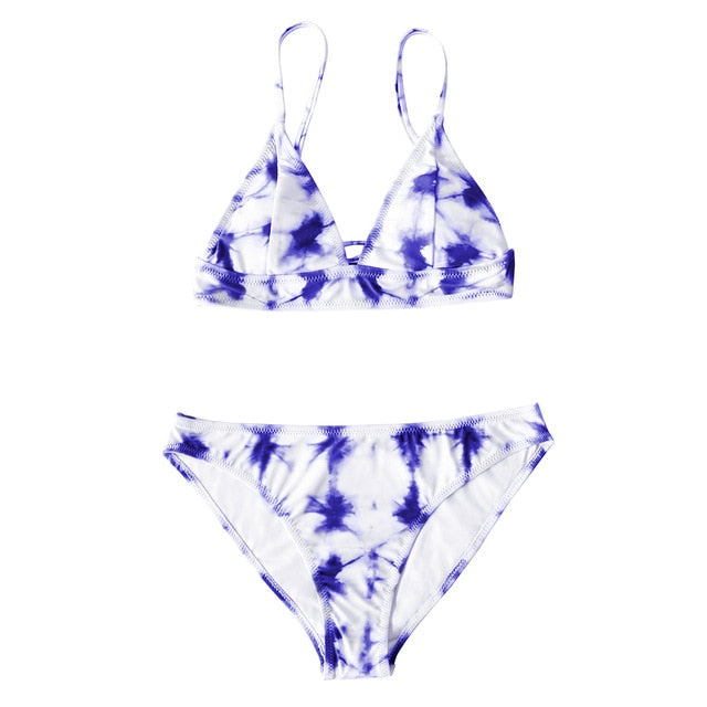 Tie-Dye Low-Waist Bikini Set – Colorful Two-Piece Swimsuit for Women