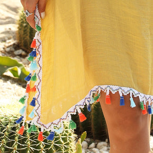 Handmade Crochet Beach Dress with Tassels