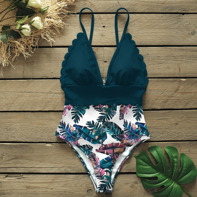 One Piece Swimsuit with Ruffles