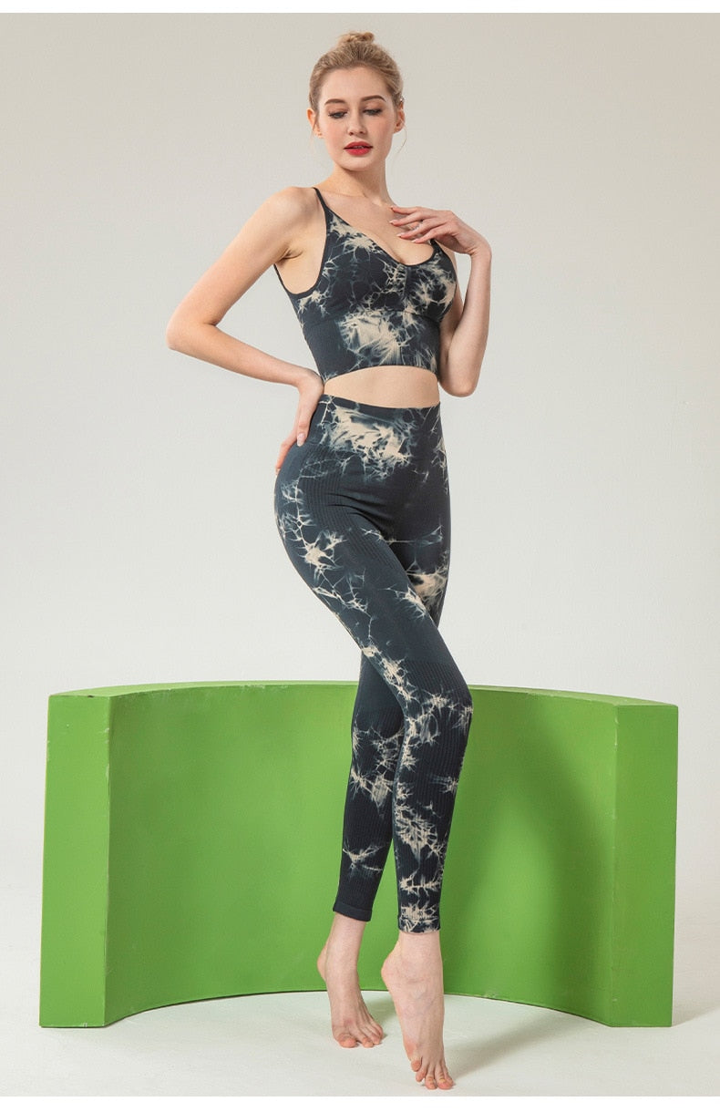 Tie Dye Workout Set with High Waist