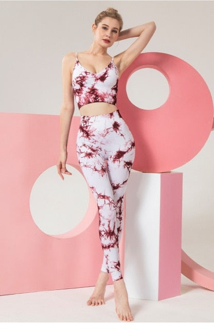 Tie Dye Workout Set with High Waist