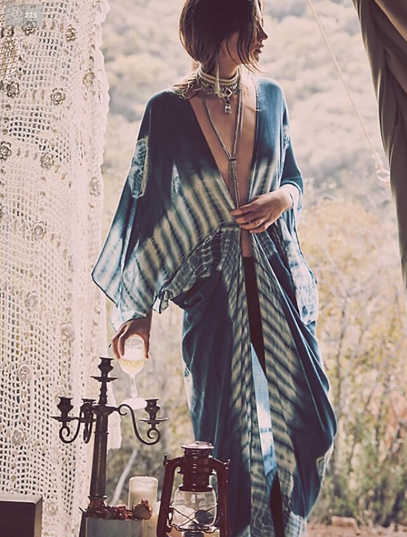 Tie Dye Chiffon Beach Cover Up